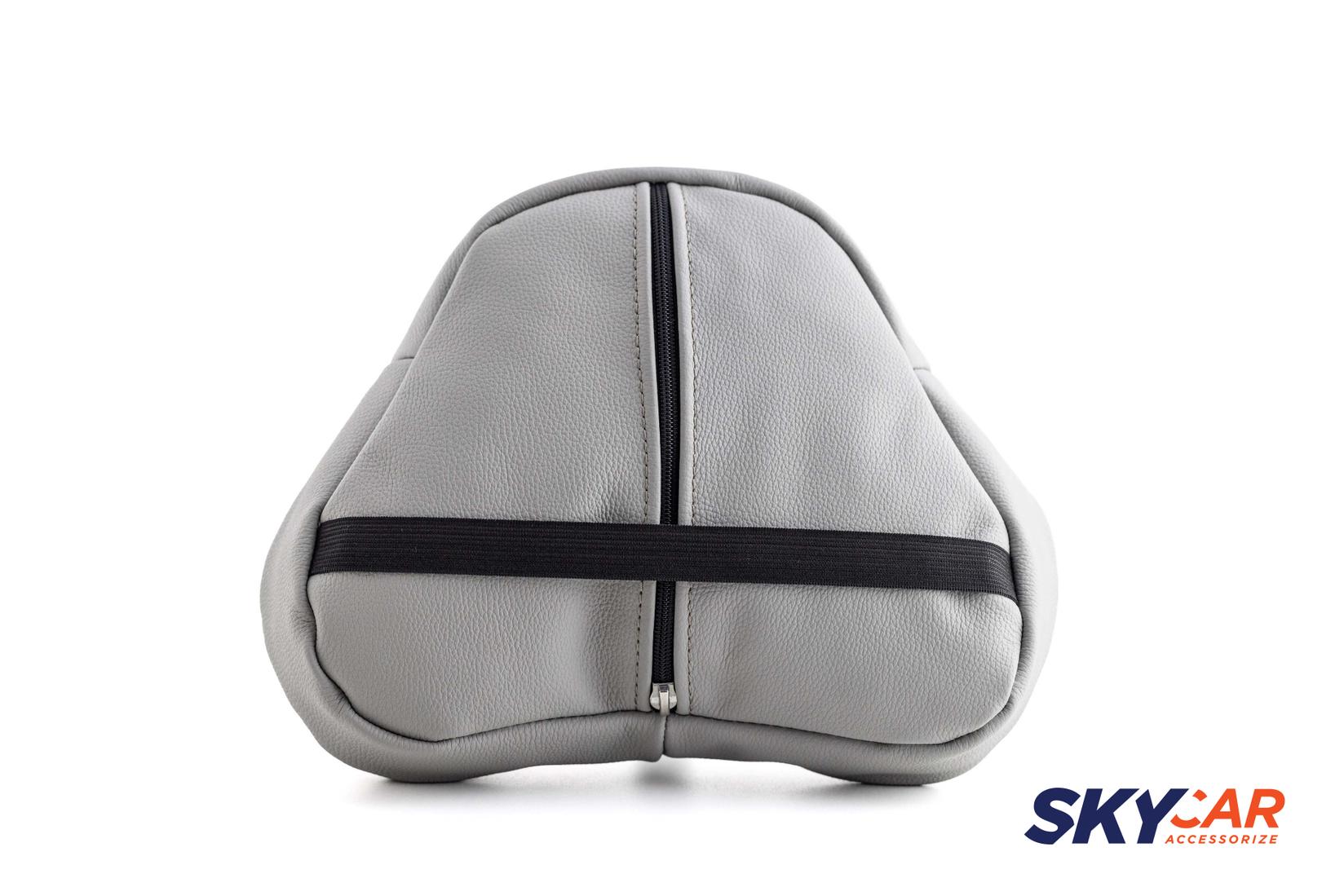 Selected image for SKYCAR Jastuk za automobil od prirodne kože sivi