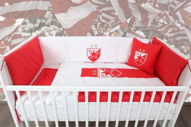 STEFAN Bebi posteljina sa ogradicom Crvena zvezda