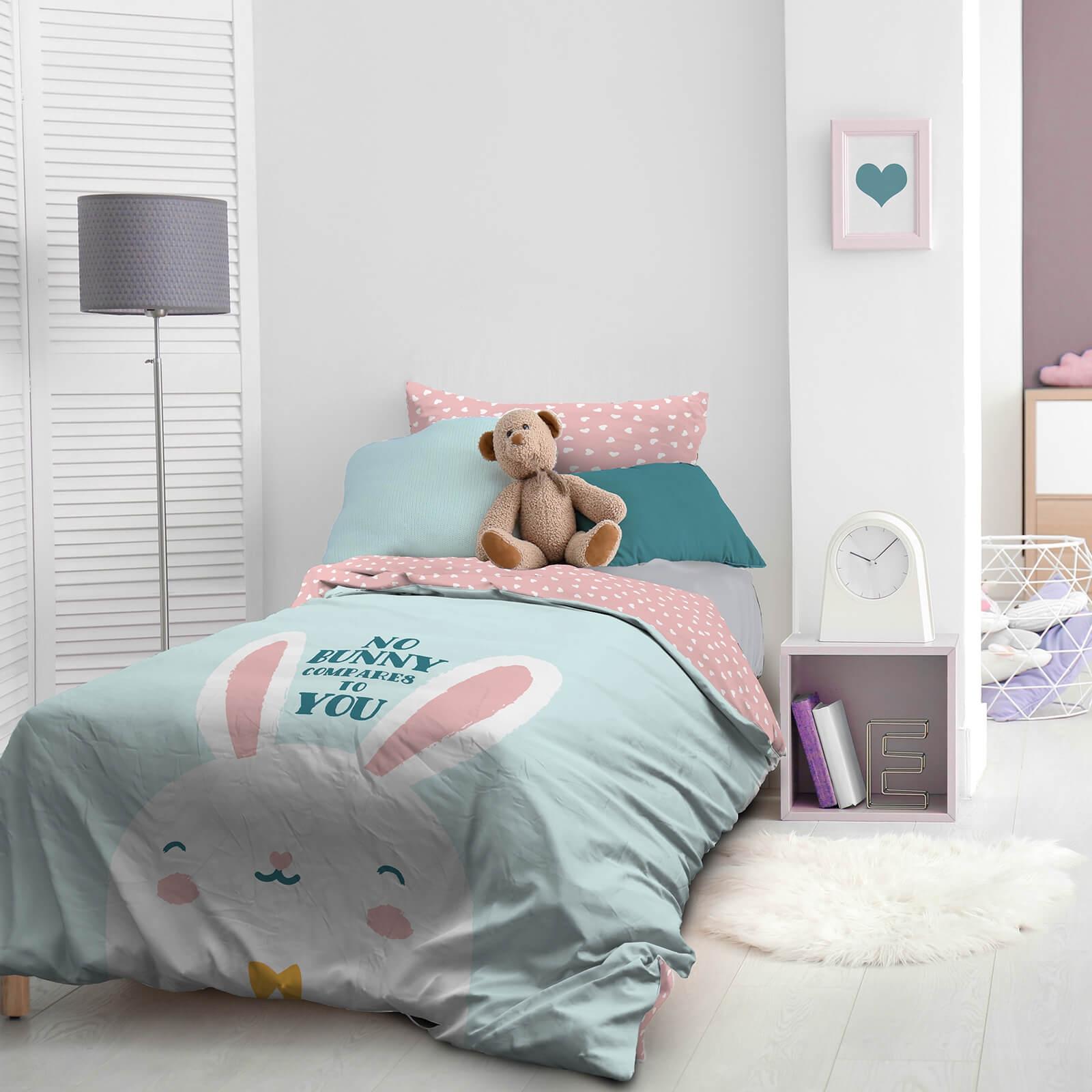 Slike SVILANIT Dečija pamučna posteljina Bunny 140x200 + 50x70 cm
