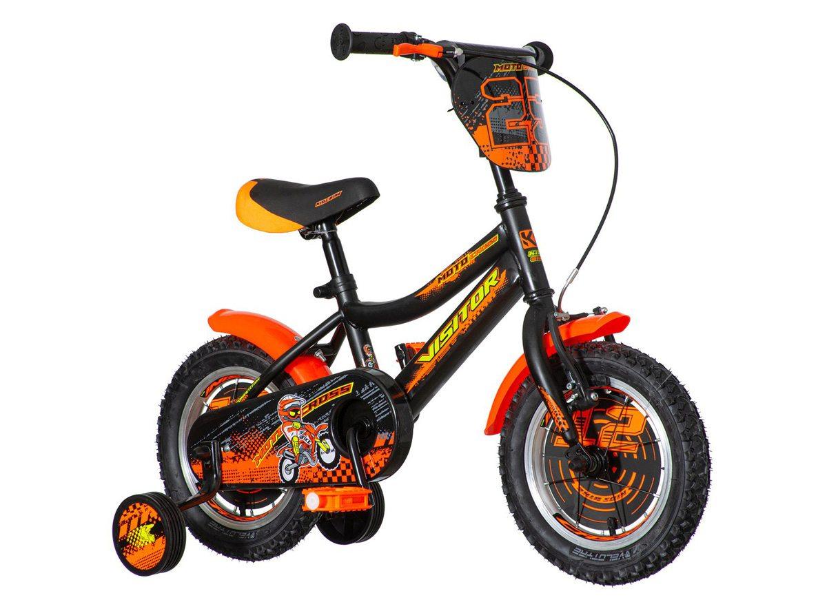 VISITOR Bicikl za dečake MOT120 12" Moto narandžasto-crni