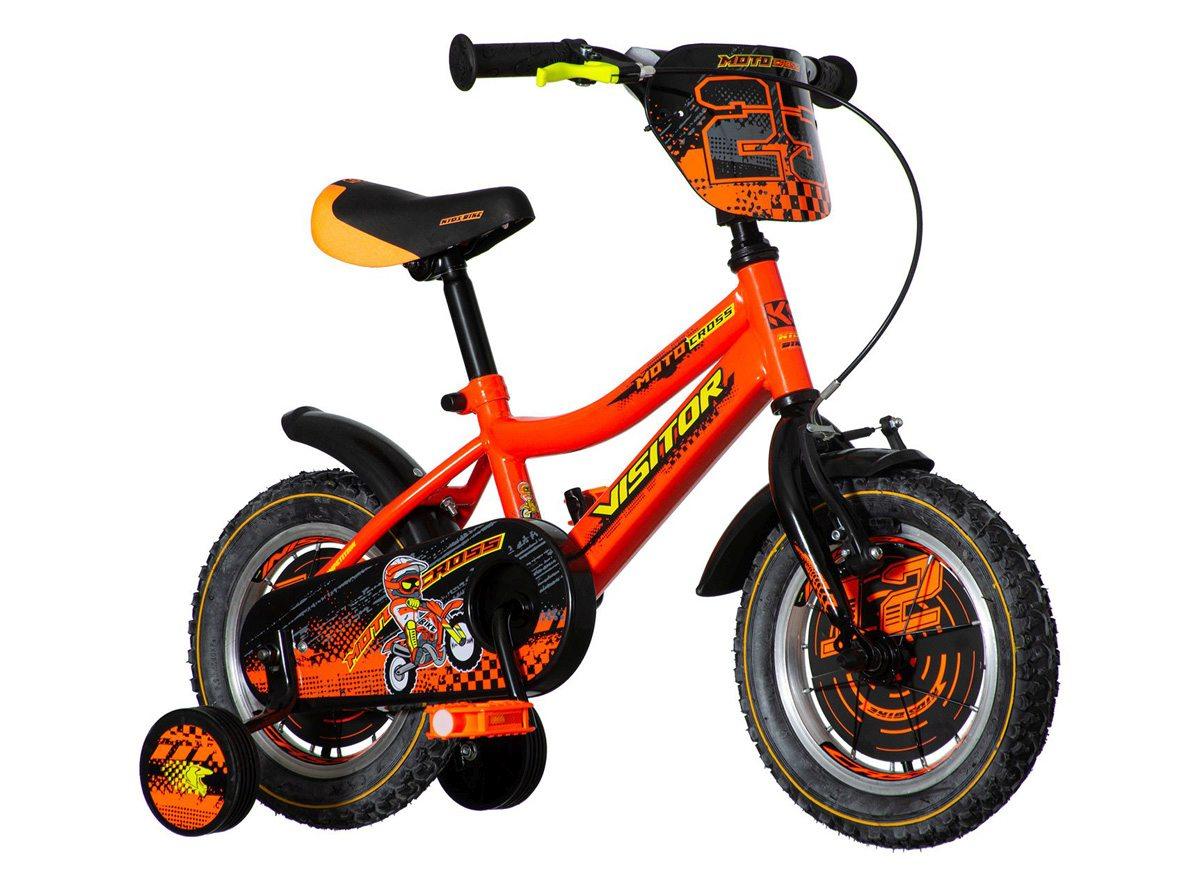 VISITOR Bicikl za dečake MOT121 12" Moto narandžasti