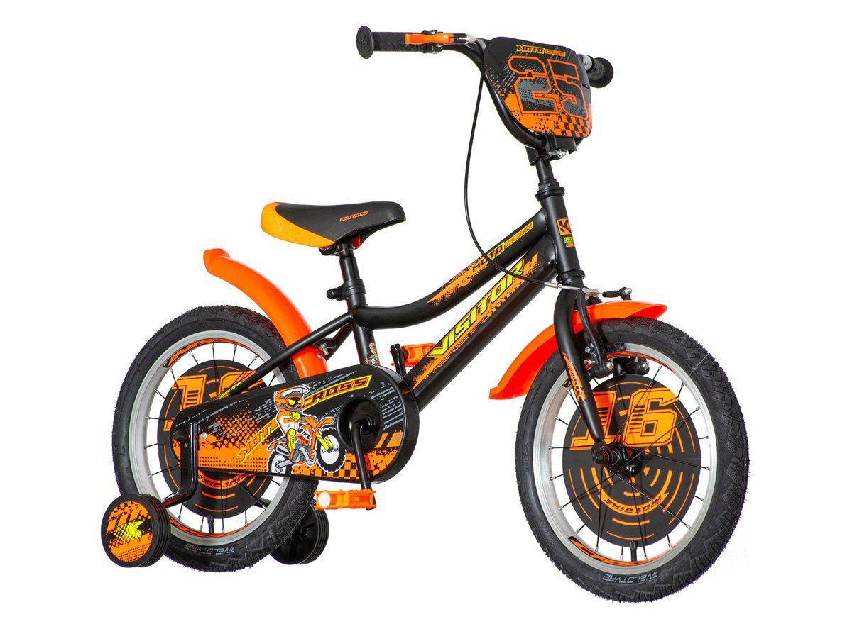 VISITOR Bicikl za dečake MOT160 16" Moto narandžasto-crni