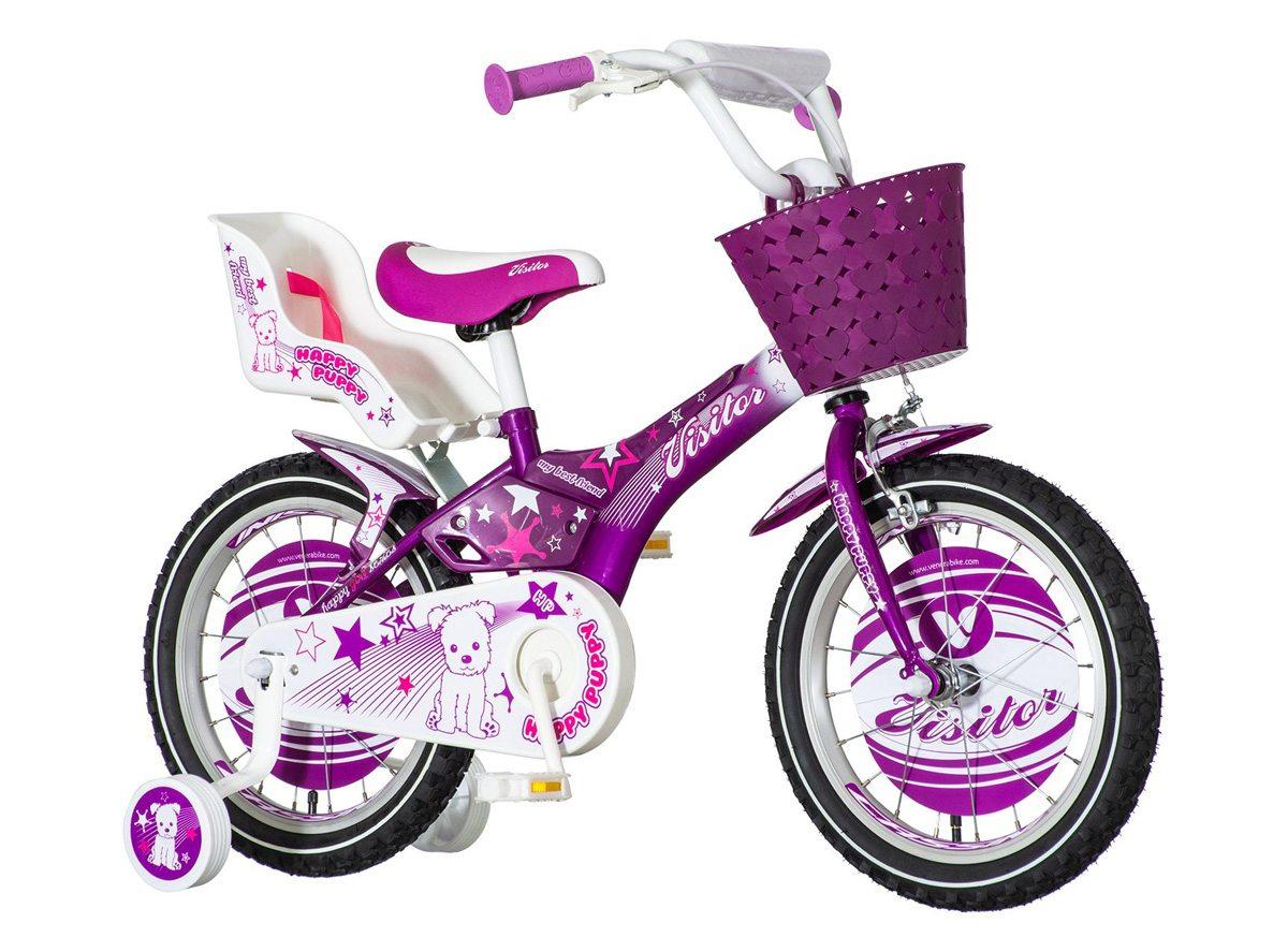 VISITOR Bicikl za devojčice HAP160 16" Happy puppy ljubičasti