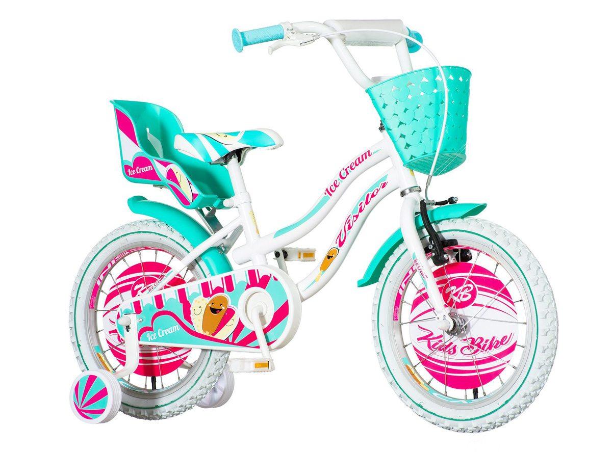 VISITOR Bicikl za devojčice ICE161 16" Ice Cream EUR1 belo-tirkizni