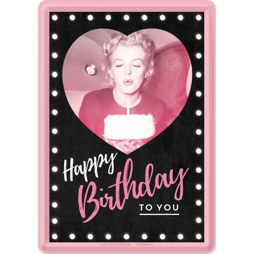 NOSTALGIC ART Metalna razglednica Marilyn - Happy Birthday