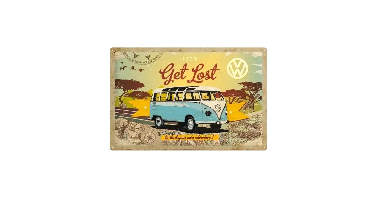 NOSTALGIC ART Znak VW Bulli - Let's Get Lost 40x60cm