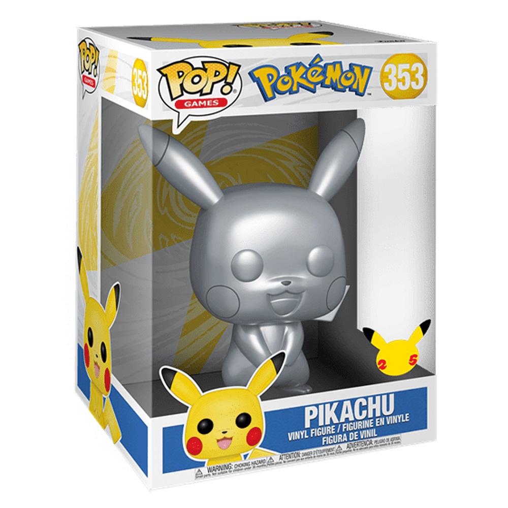 FUNKO Figura Pokemon POP! Vinyl - Pikachu Silver Metalic 10"