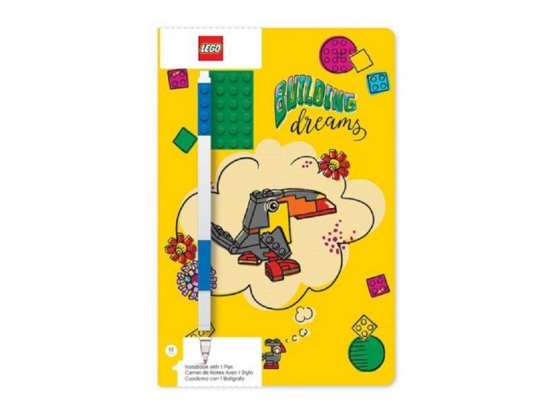 LEGO Set Dnevnik Žuti + Gel olovka, Plava