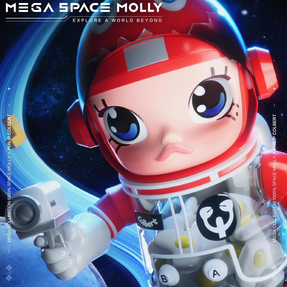 Selected image for POP MART Figurica Mega Collection 1000% Space Molly × Philip Colbert Figurine