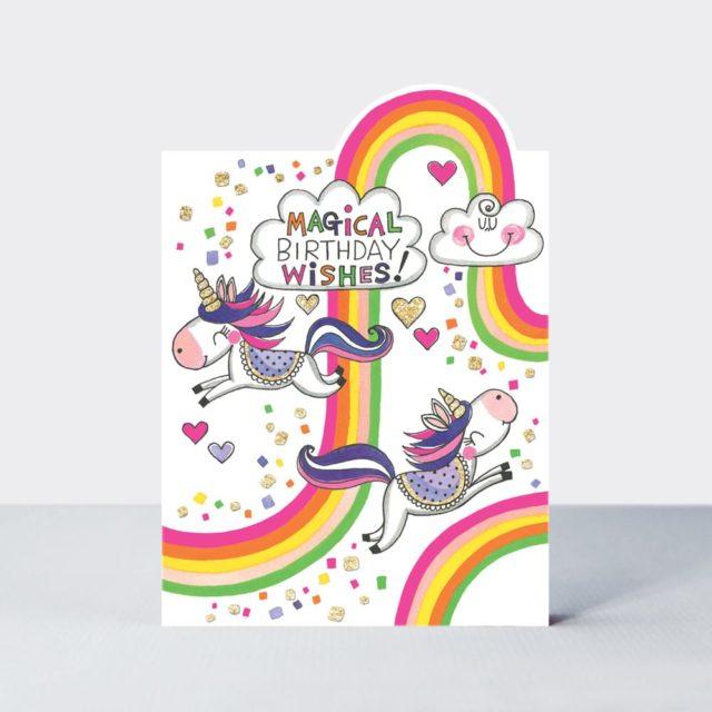 RACHEL ELLEN Čestitka Magical Birthday Wishes Unicorns
