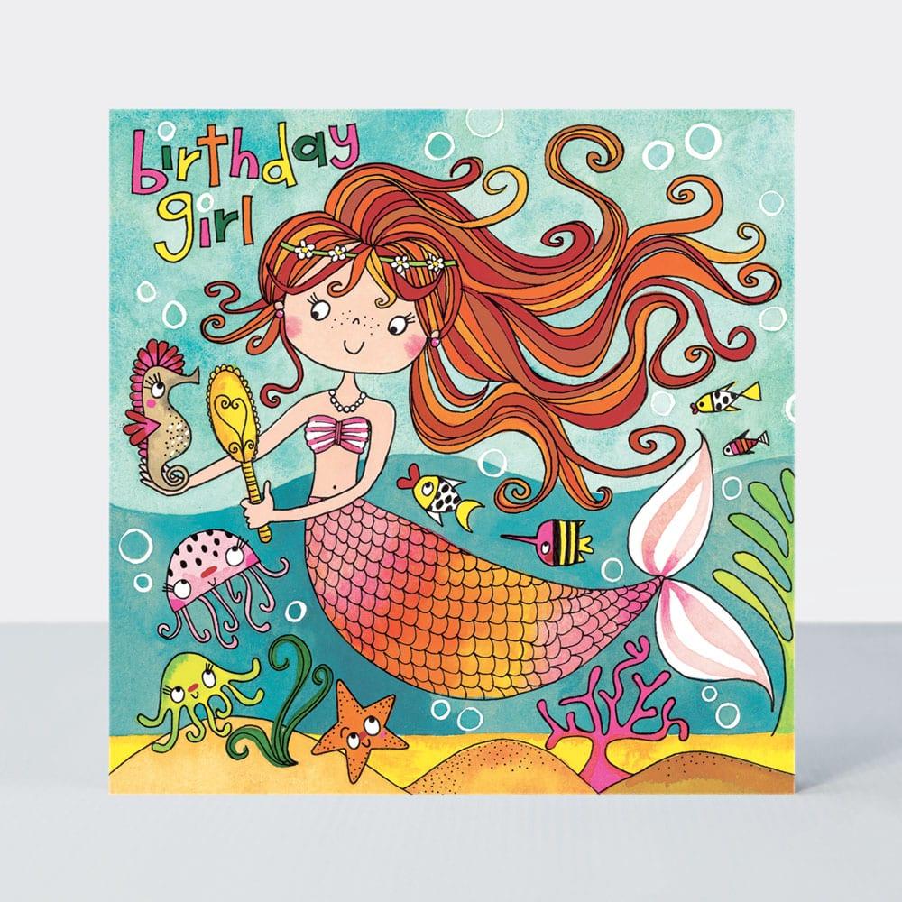 RACHEL ELLEN Čestitka puzzla Birthday mermaid