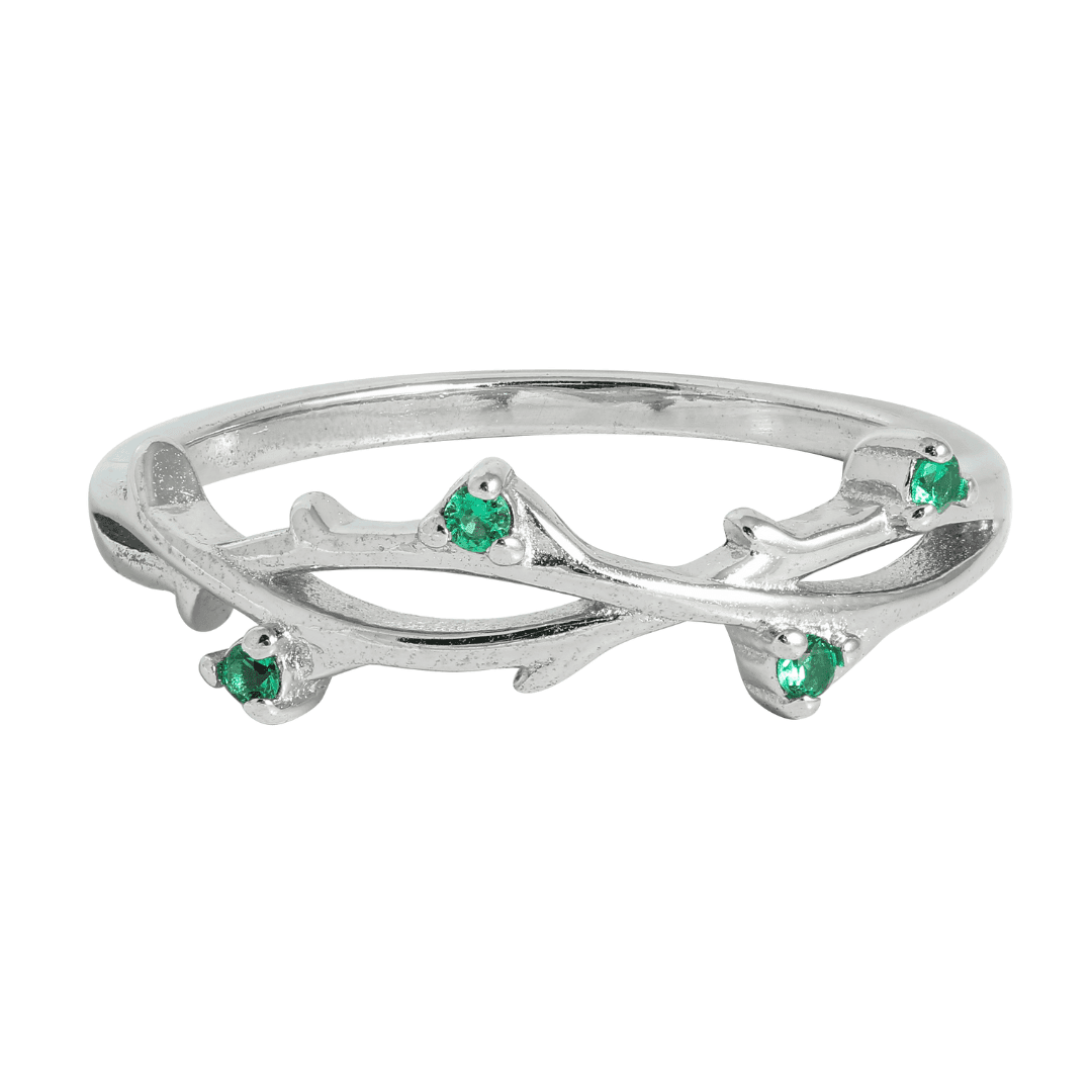 J&B JEWELLERY Srebrni prsten 925 18 mm - 00000104G zeleni