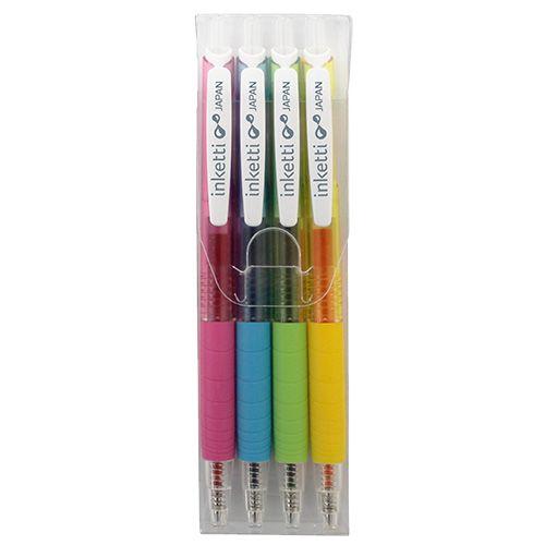 MOJA KNJIŽARA Set 4 gel olovke Penac Inketti roze, plava, zelena i žuta