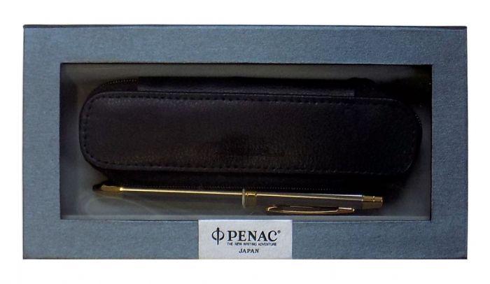 Selected image for PENAC Multifunkcionalna 3u1 hemijska olovka u kožnoj futroli crna