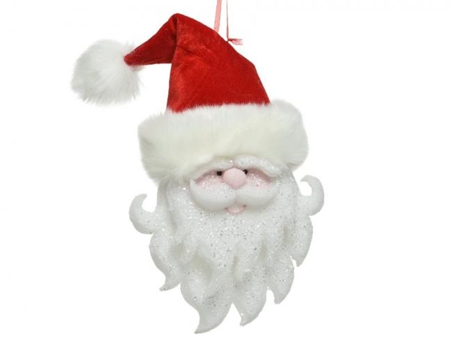 Dekorativna glava Deda Mraza crveno-bela