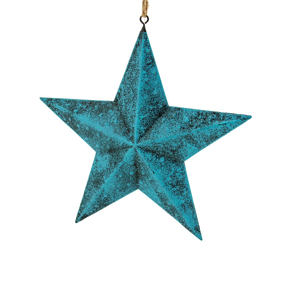 Dekorativni metalni ukras zvezda 21x21.5x3cm 389952 plavi