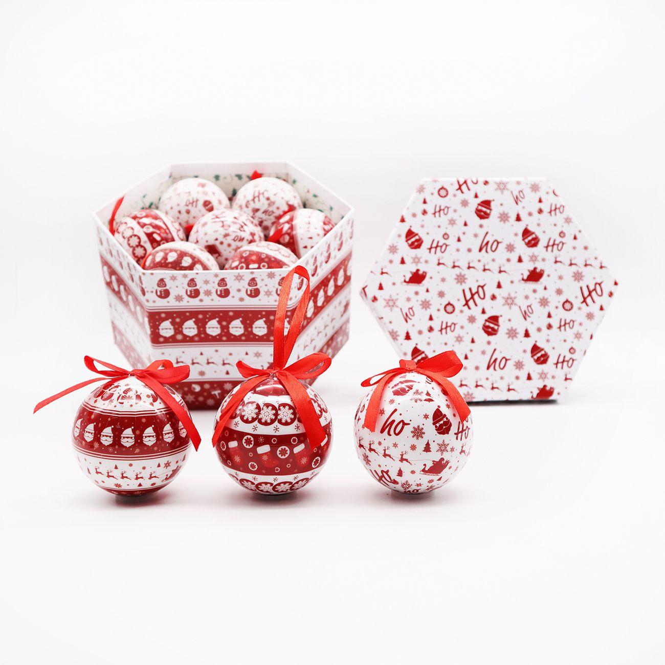 Selected image for DENIS Kuglice za jelku sa božićnim motivima 7,5 cm 14/1 bele