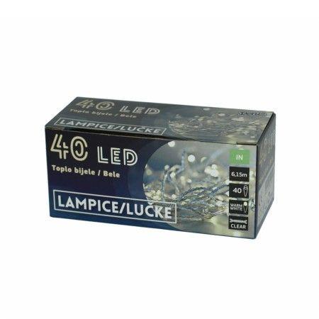 DENIS Led lampice 40 bele B/O