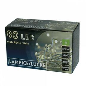 DENIS Led lampice 80 bele B/O