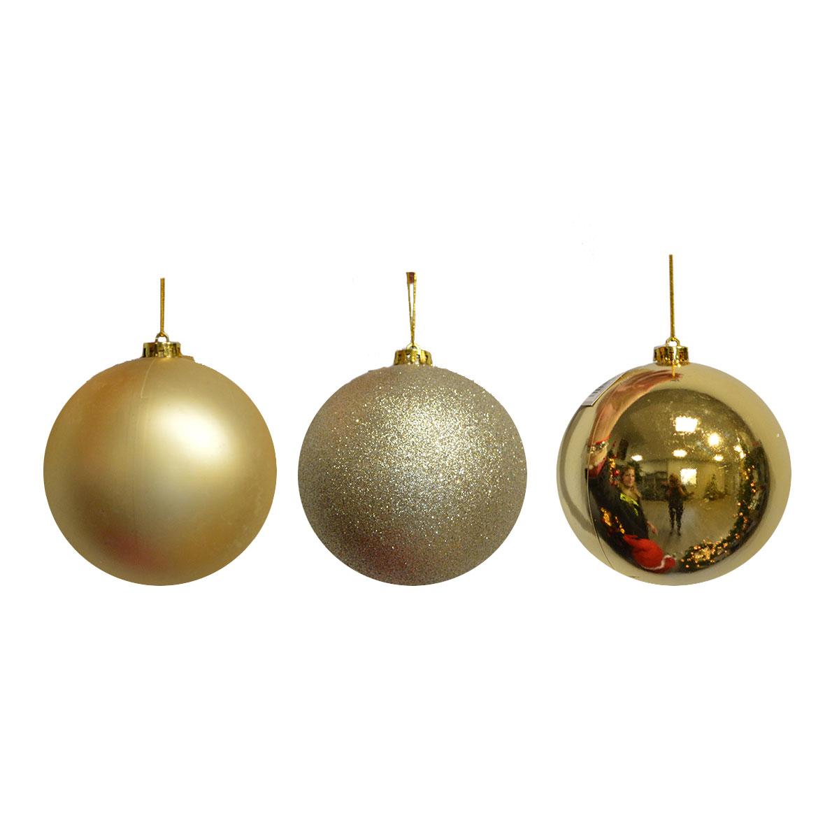 EDELMAN Set od tri ukrasne kugle zlatne boje D25cm
