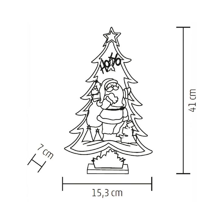 Selected image for HOME Drvena stona dekoracija Jelka sa Deda Mrazom