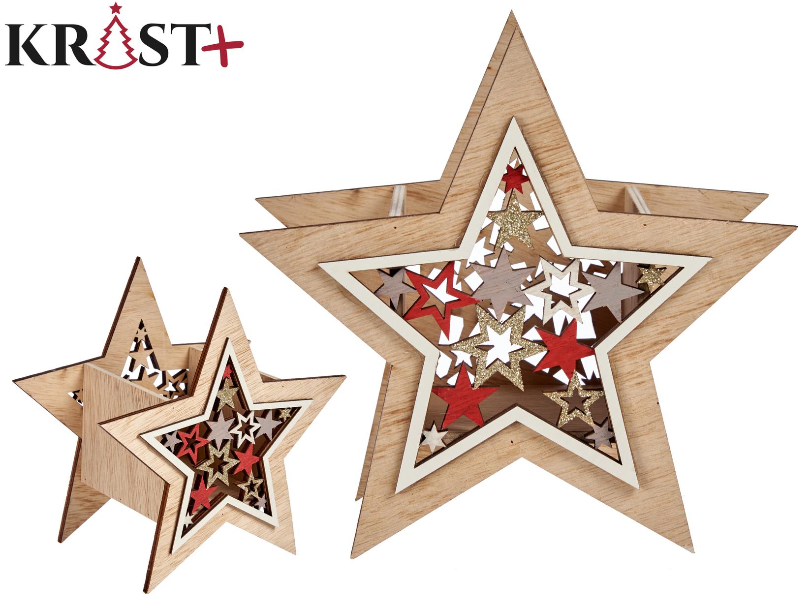 Slike KRIST+ Novogodišnji drveni ukras Zvezda