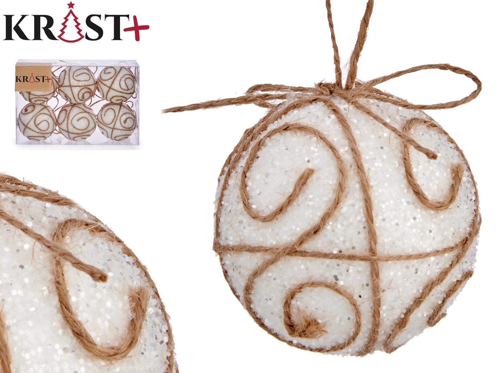 Slike KRIST+ Set 6 novogodišnjih ukrasa sa spiralama 6cm