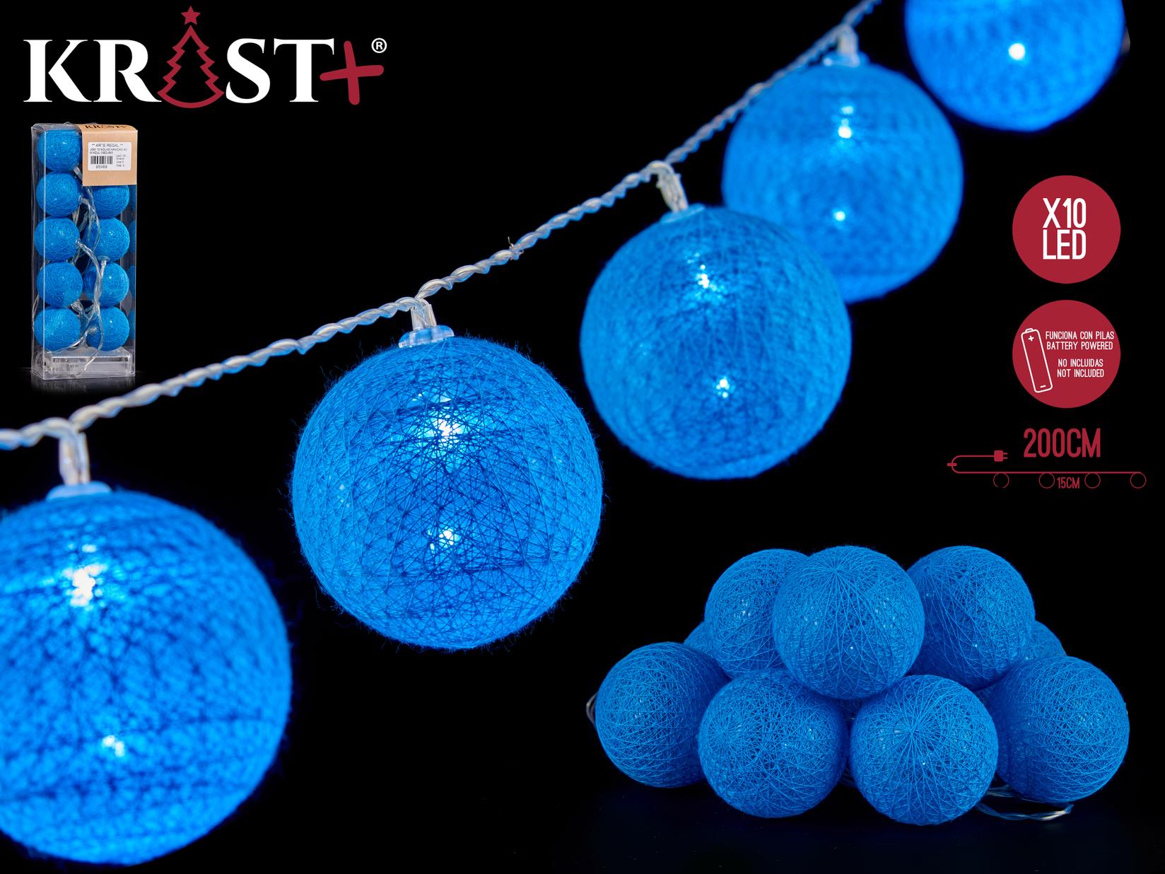 Slike KRIST+ Set od 10 visećih novogodišnjih kugli 4cm plave
