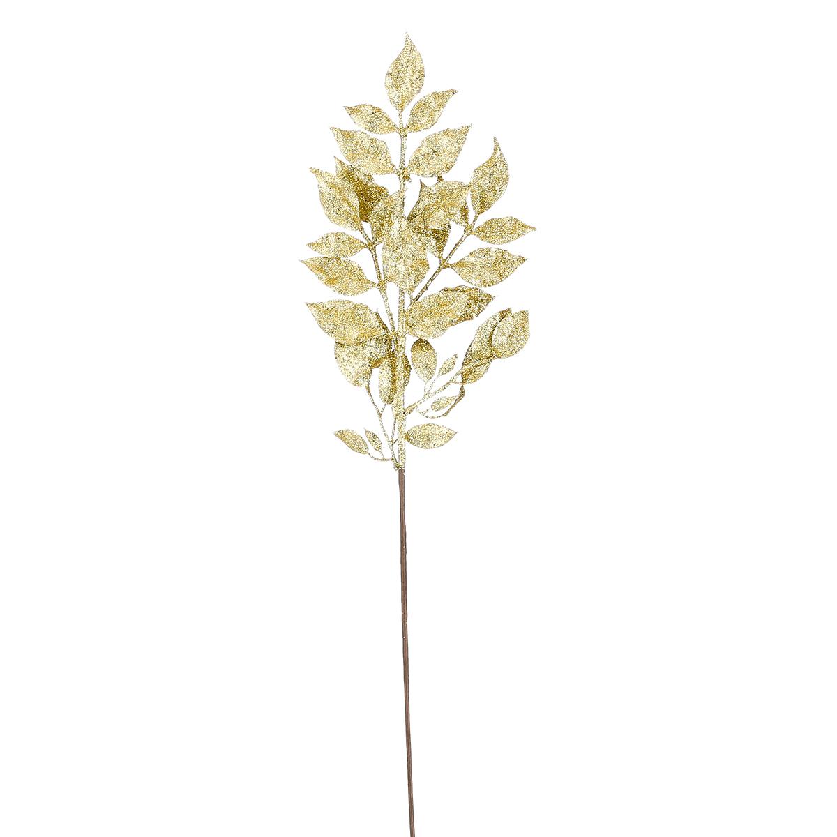 Ukrasna novogodišnja grana sa zlatnim listovima