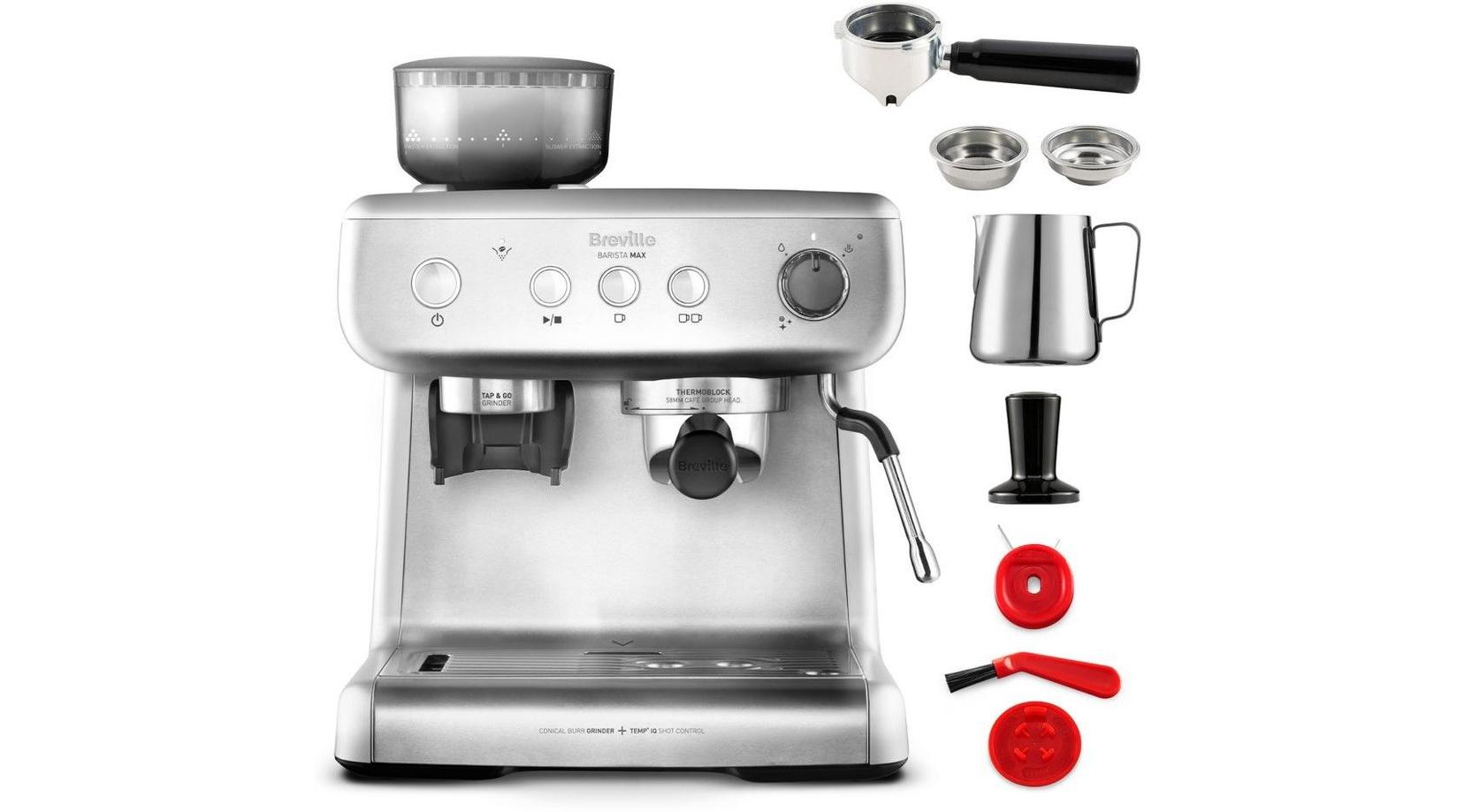 Selected image for Breville Barista Max VCF126X01 Aparat za espresso, 2,8 l, Ugrađen mlin, Srebrni