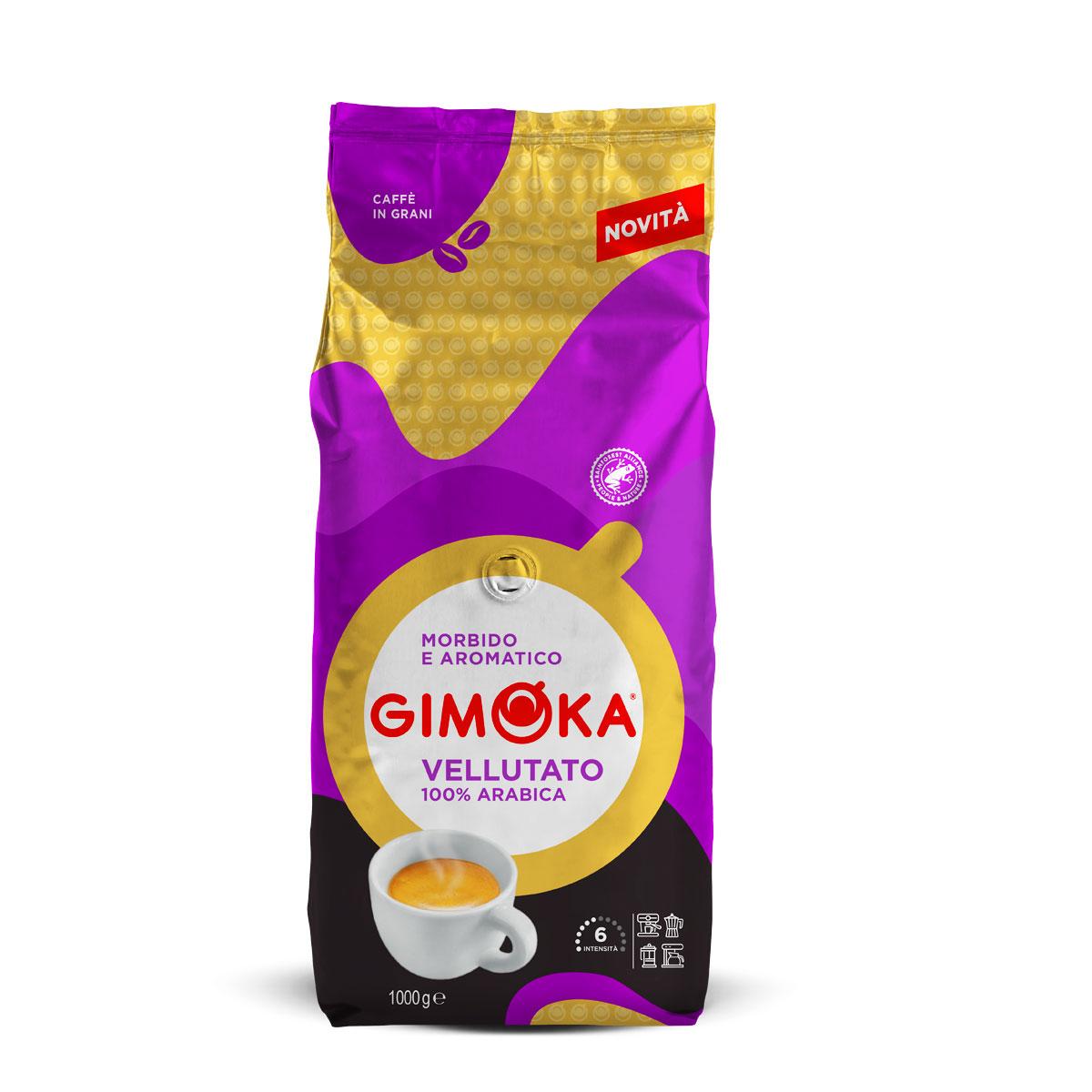 GIMOKA Pržena kafa u zrnu Vellutato 100% Arabica Rainforest espresso 1kg