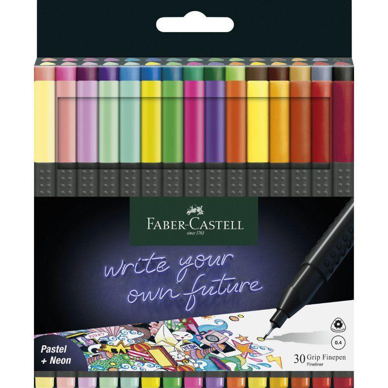 Selected image for FABER CASTELL Set flomastera/lajnera Grip 30/1 151630 pastel+neon