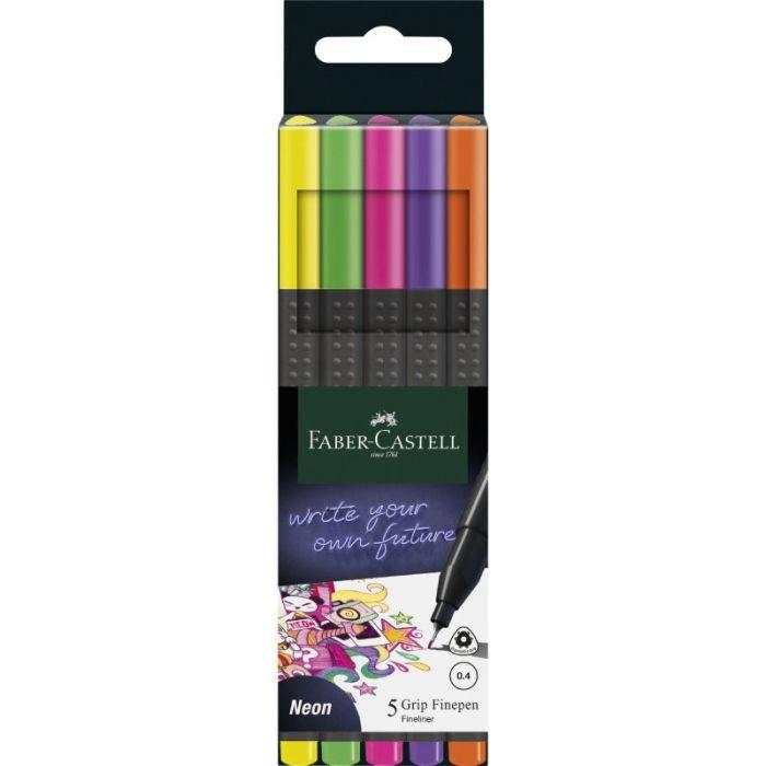 Selected image for FABER CASTELL Set flomastera/lajnera Grip 5/1 151603 neon