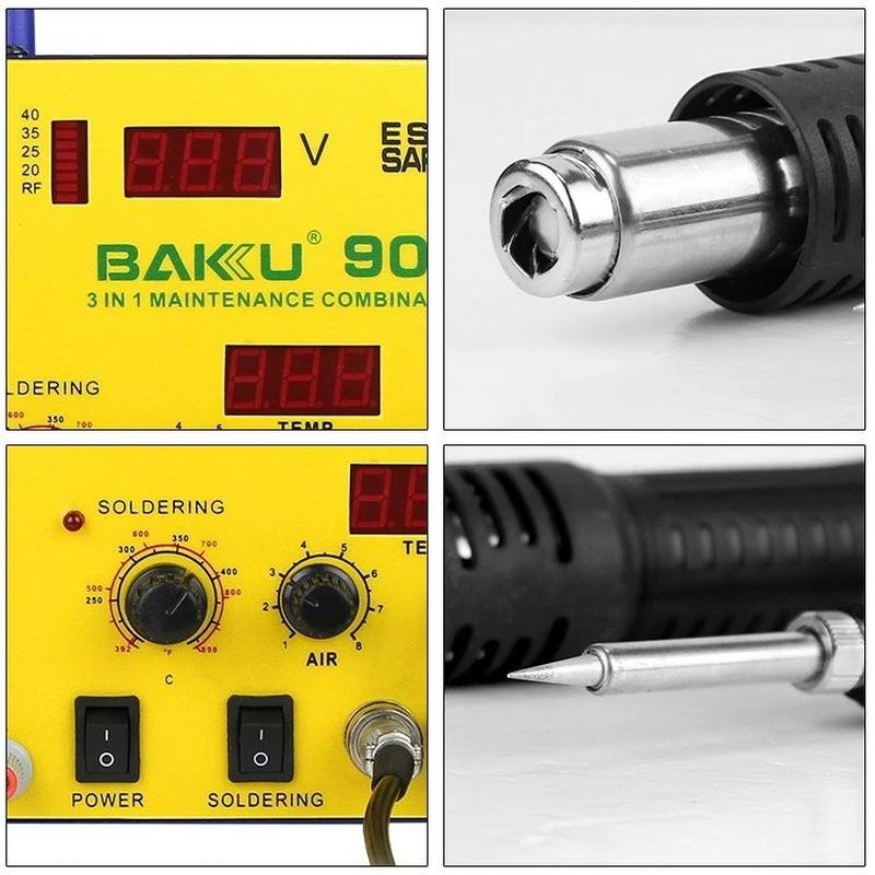 Selected image for BAKU Multifunkcionalni uređaj 3u1: lemilica sa duvaljkom i ispravljačem BK-909