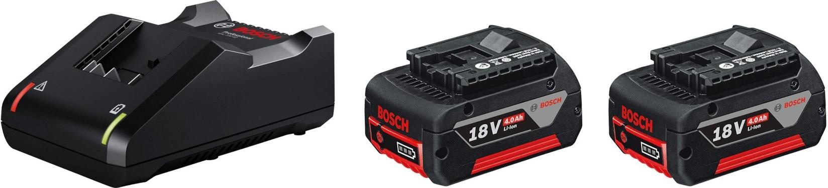 BOSCH Set akumulatora 2x GBA 18V 4.0Ah + 1x punjač GAL 18V-40 1600A019S0