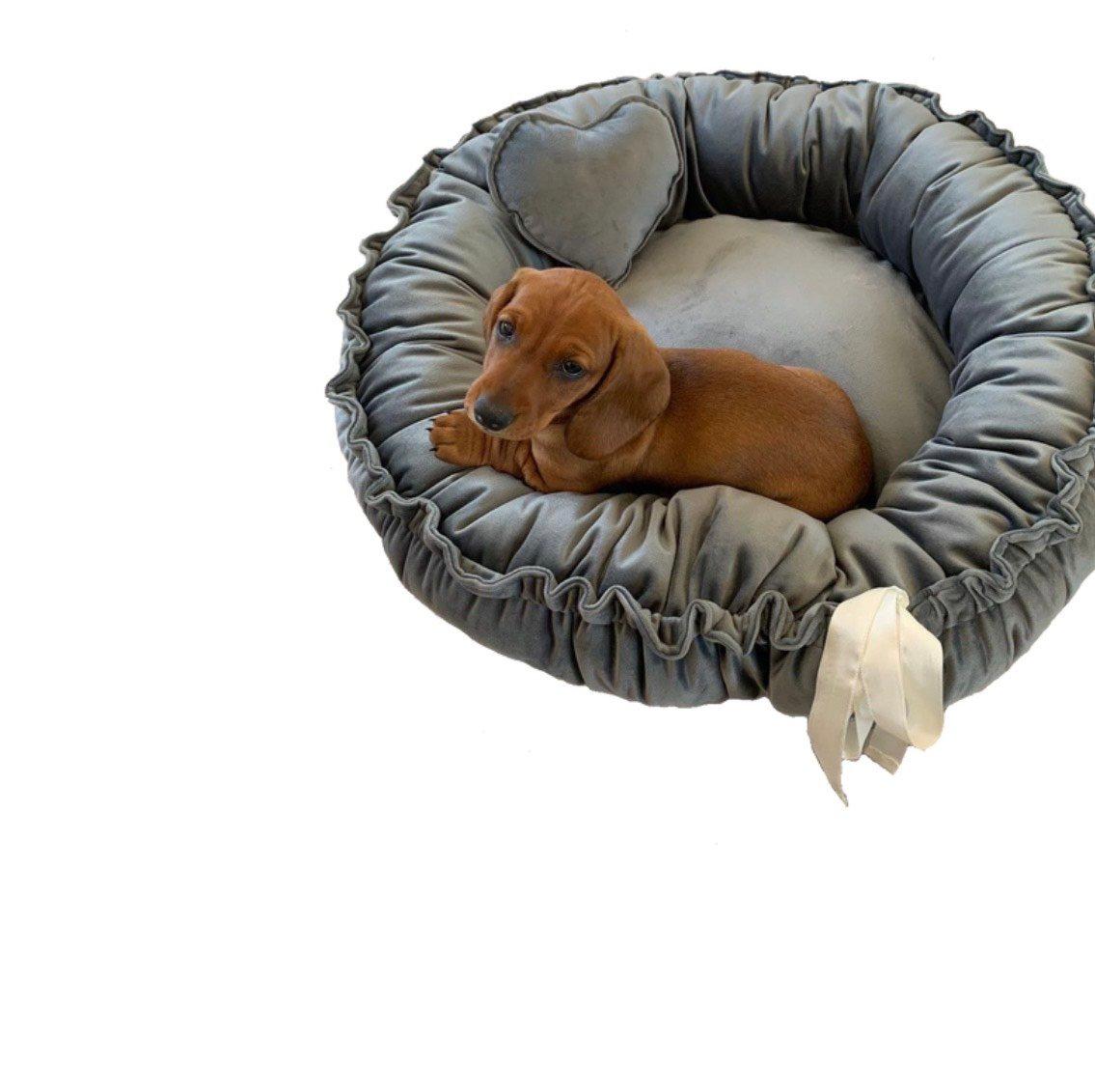 Selected image for SPOTT PET Jastuk gnezdo za kućne ljubimce, Pliš štof i memori pena, prečnik 80cm, Sivi