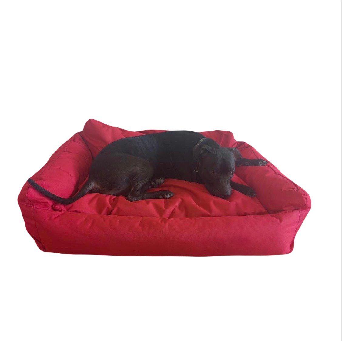 SPOTT PET Fotelja za kućne ljubimce, Vodoodbojno platno i memori pena, 90/65 XL, Crvena