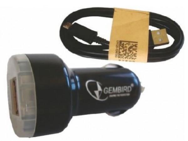 GEMBIRD Auto punjač za telefone i tablete C04 i micro1M(149) crni