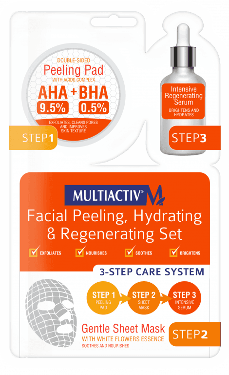 MULTIACTIV Piling set za lice sa AHA+BHA kiselinama 3 Step