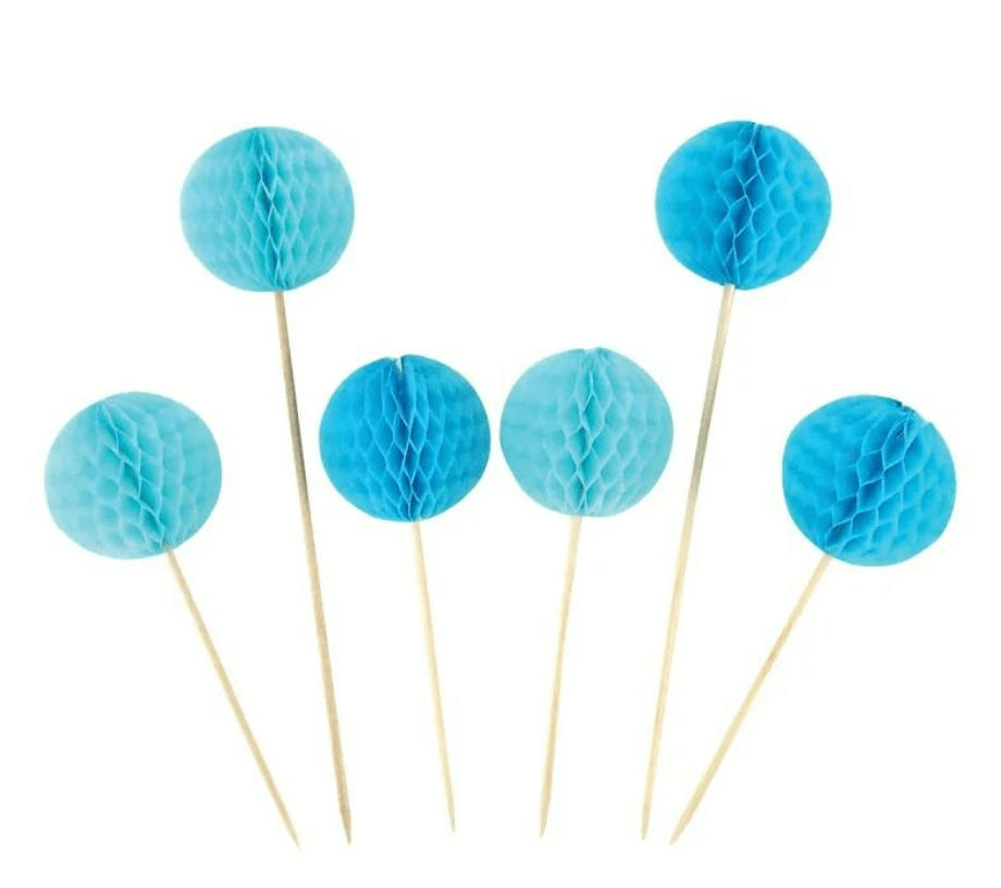 PARTY Ukrasne čačkalice Honeycomb ball pick 6/1 plave