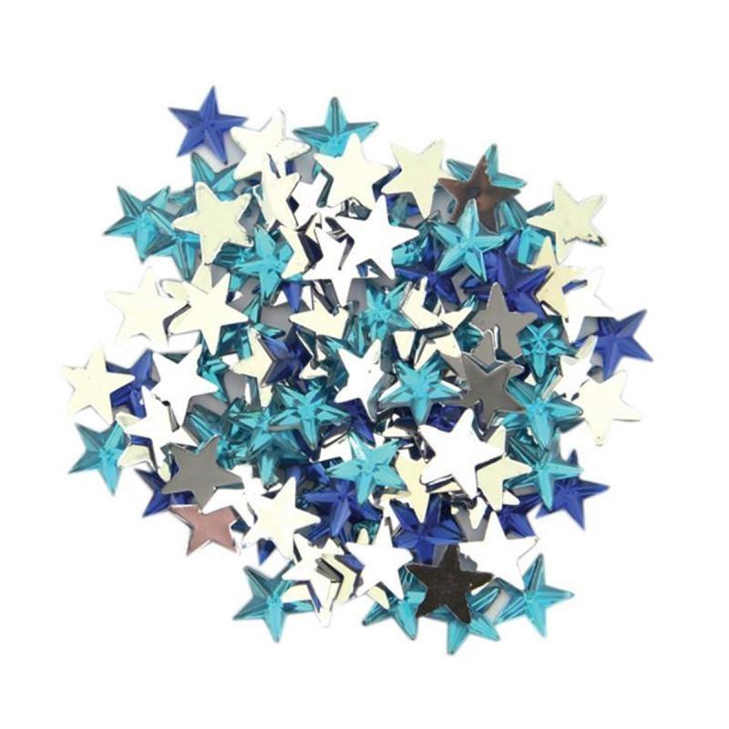 UNI LINE Dekorativni cirkoni zvezde 8X8mm 120 komada plavi