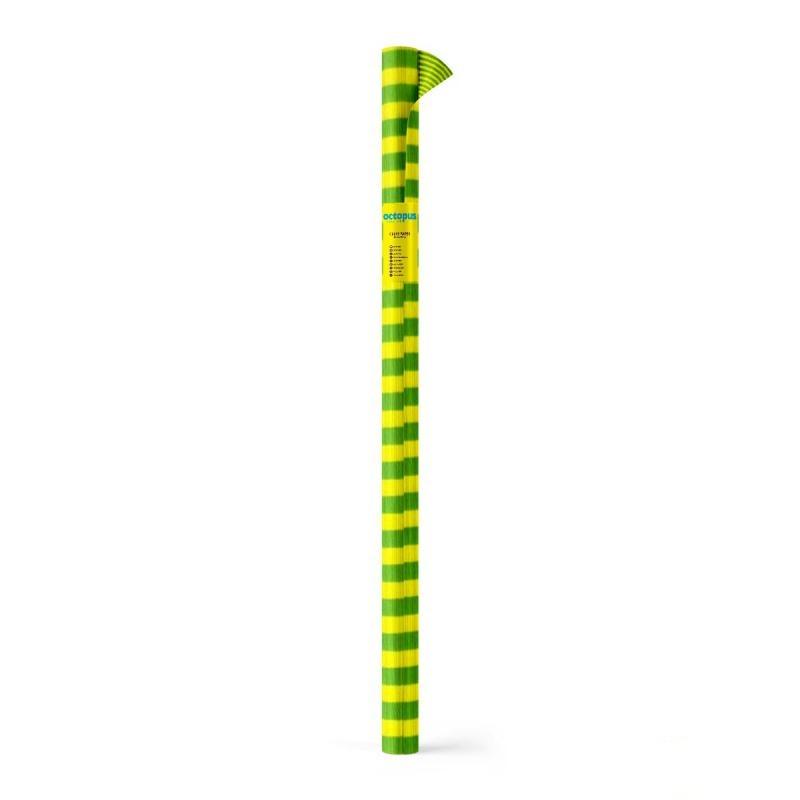 UNI LINE Krep papir sa zeleno-žutim linijama