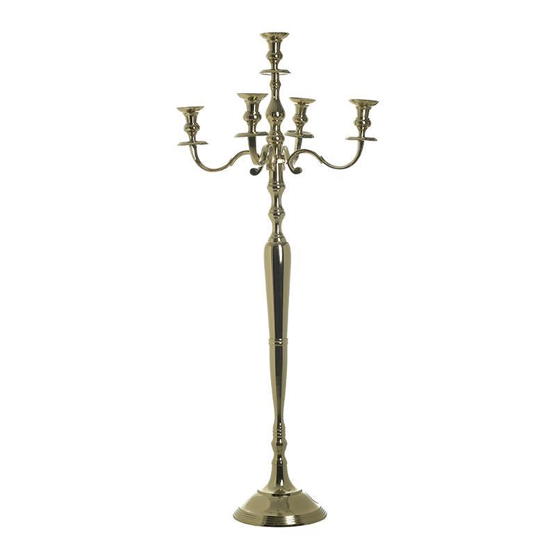 DIKER HOME Metalni svećnjak za 5 sveća 51x51x120 cm boja zlata