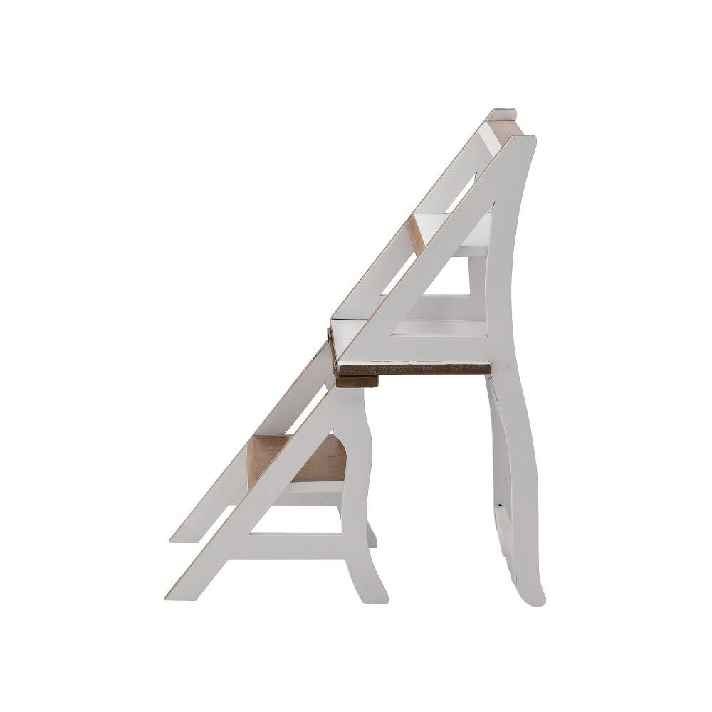 Selected image for DIKER HOME Drvena stolica - merdevine na rasklapanje natural 86x42x47/42 cm bela