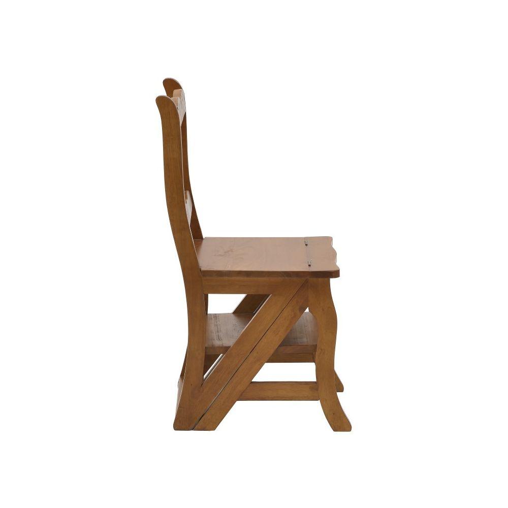 Selected image for DIKER HOME Drvena stolica - merdevine na rasklapanje natural 86x42x47/42 cm braon