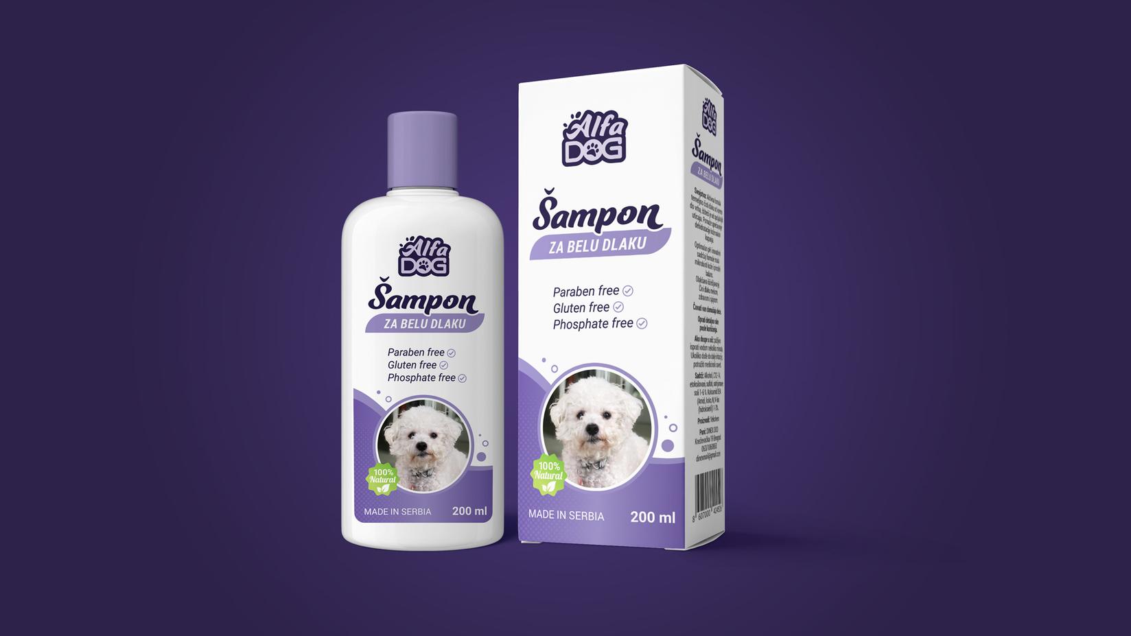 ALFA DOG Šampon za pse za belu dlaku 200ml