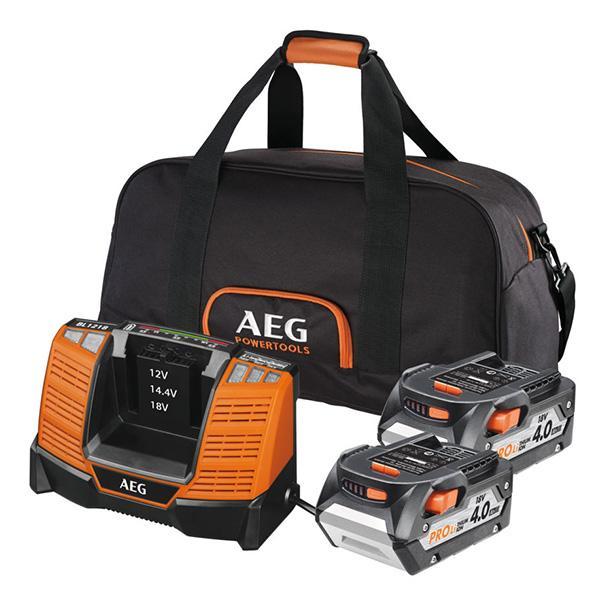 AEG Set baterija 18v 4Ah i punjač + torba SETLL1840BL