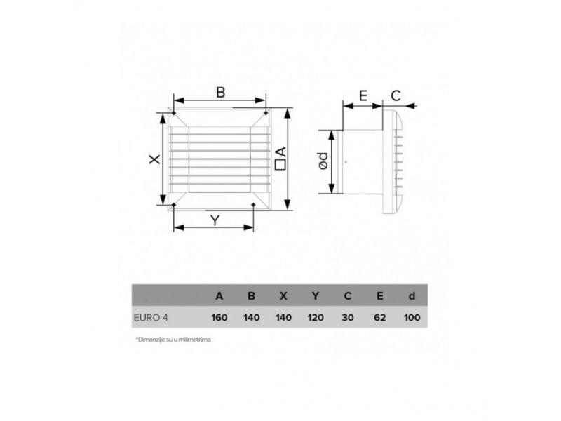 Selected image for BBLINK Izduvni ventilator sa tajmerom 100mm  EURO4S