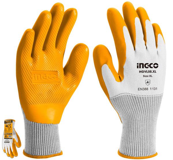 INGCO HGVL08 Industrial Lateks rukavice, Belo-narandžaste