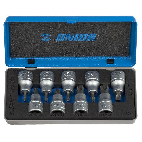 UNIOR Set nasadnih ključeva sa txprofilom, prihvat 1/2" , u metalnoj kutiji tx20-tx60 9/1